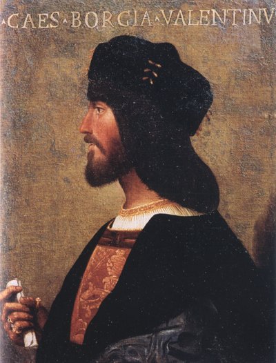 Portret van Cesare Borgia (1475-1507) door Unbekannt Unbekannt